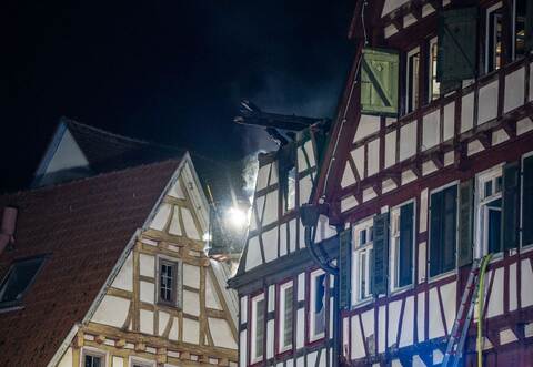 Brand in Altstadt von Leonberg