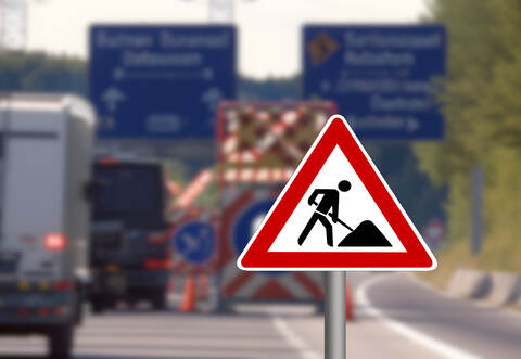Die A8 bei Karlsbad wird saniert.