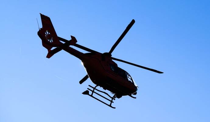 Ein Rettungshubschrauber der Luftrettung.