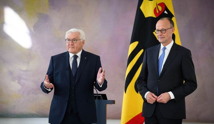 Frank-Walter Steinmeier und Friedrich Merz