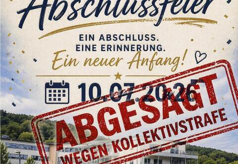 Fotomontage in sozialen Netzwerken von Eltern der Realschule Niefernzur abgesagten Abschlussfeier der Zehntklässler.