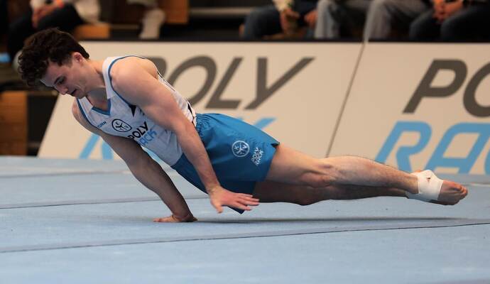 Alexander Kunz war der erfolgreichste Straubenhardter Turner bei den Finals – am Boden wurde er deutscher Meister.