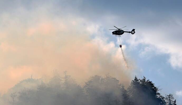 Brand im Bergwald in den Chiemgauer Alpen