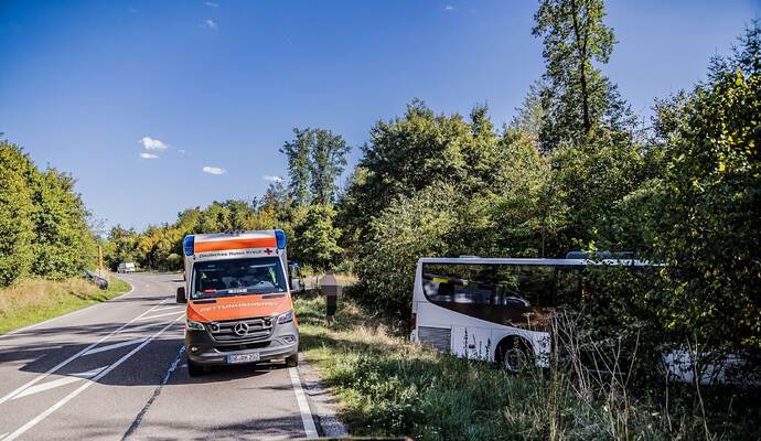 Friolzheim: Linienbus kommt von Fahrbahn ab