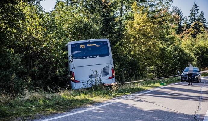 Friolzheim: Linienbus kommt von Fahrbahn ab