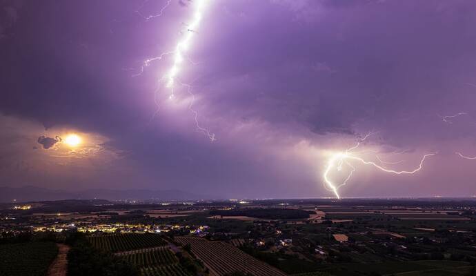 Gewitter über der Rheinebene