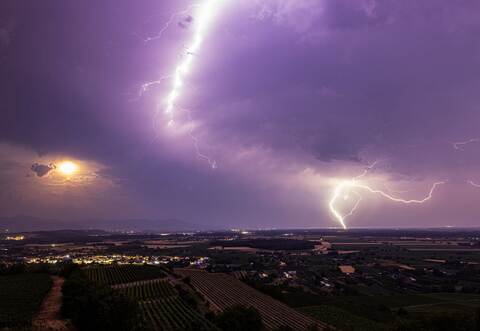 Gewitter über der Rheinebene