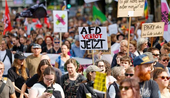 Demonstration gegen die AfD in Düsseldorf