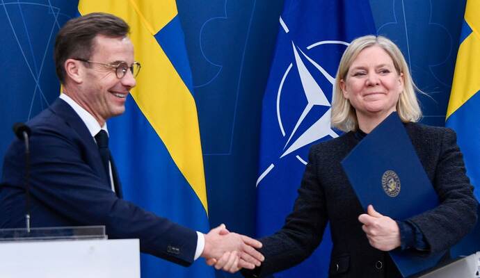 Pressekonferenz zur Aufnahme Schwedens in die Nato