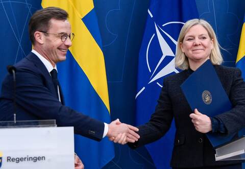 Pressekonferenz zur Aufnahme Schwedens in die Nato
