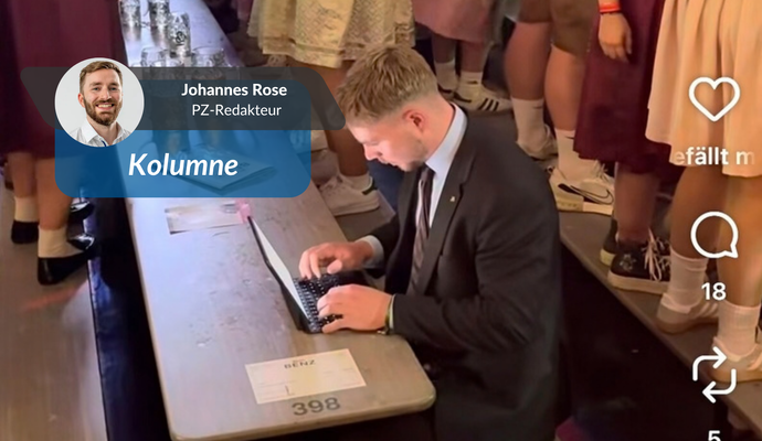 Nico Gunzelmann inszeniert beim Cannstatter Wasen seine ganzeigene „Work Life Balance“.