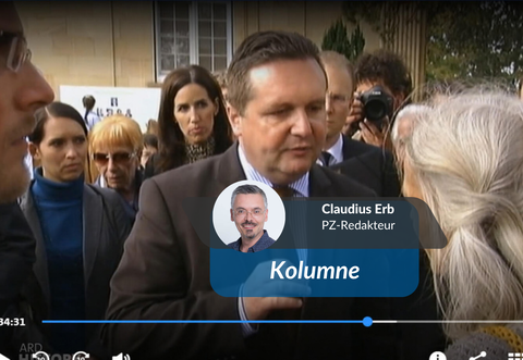 Eine Schau: Peter Bochs Profil (links) neben Stefan Mappus in der aktuellen ARD-Doku zu Stuttgart 21 .