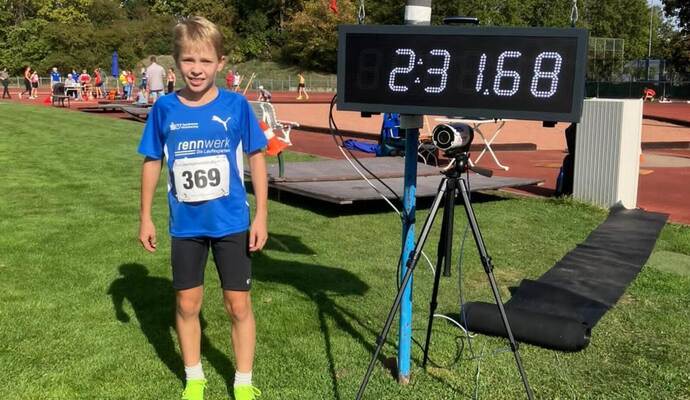 Mit dieser Zeit über 800 Meter sicherte sich Lorenz Golderer einen von drei Kreisrekorden.