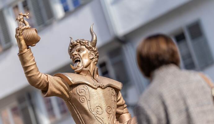 Teufelsstatue in Esslingen