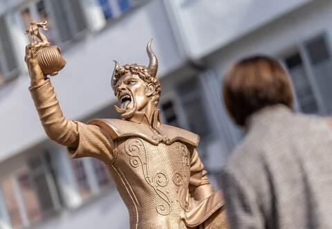 Teufelsstatue in Esslingen