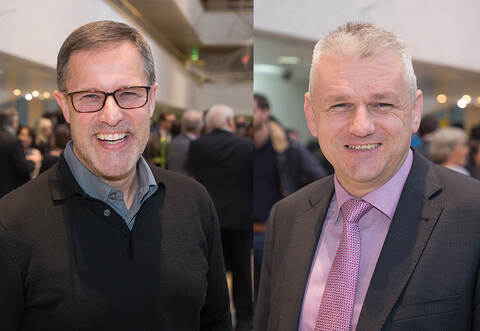 Michael Seiß und Jörg-Michael Teply wollen in ihren Gemeinde wieder zum Bürgermeister gewählt werden. Fotos: Meyer