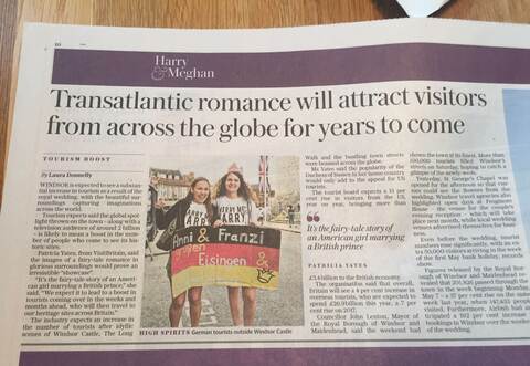 Die Grüße von Annika Bauer (rechts) an ihre Heimatgemeinde Eisingen schafften es in "The Daily Telegraph".