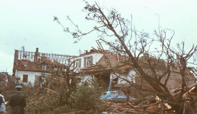 Ein Bild des Schreckens bot sich nach dem Tornado in Rudmersbach