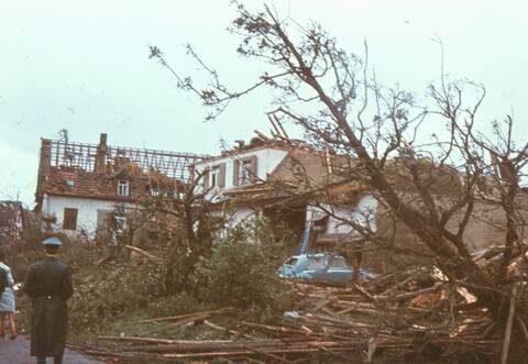 Ein Bild des Schreckens bot sich nach dem Tornado in Rudmersbach