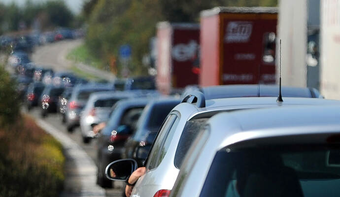 Derzeit staut es sich auf sieben Kilometern.
