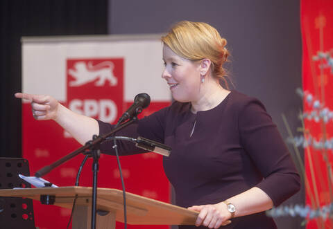 Franziska Giffey verbreitete in Straubenhardt Hoffnung bei den Besuchern des SPD-Neujahrsempfangs.