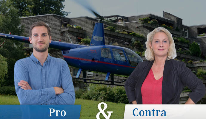 Helikopter-Landeplatz für Bad Wildbad. Die PZ-Redakteure Dennis Krivec und Nicole Biesinger haben da unterschiedliche Ansichten.