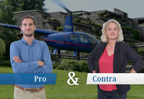 Helikopter-Landeplatz für Bad Wildbad. Die PZ-Redakteure Dennis Krivec und Nicole Biesinger haben da unterschiedliche Ansichten.