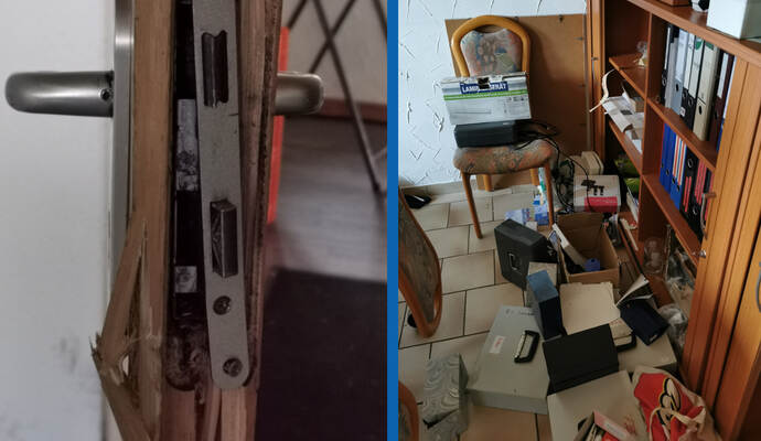 Die Tür wurde aufgebrochen, Schränke im Inneren durchwühlt: Einbrecher sind in der Nacht zum Montag in das Vereinsheim des FV Langenalb eingebrochen. Und auch der VfB Pfinzweiler wurde von den Tätern heimgesucht.