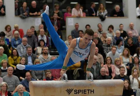 Der Russe David Belyavsky von der KTV Straubenhardt am Pauschenpferd. Auch beim Finale am Samstag in Ludwigsburg konnte Belyavsky überzeugen und trug zum Sieg bei: Die KTV ist Meister!