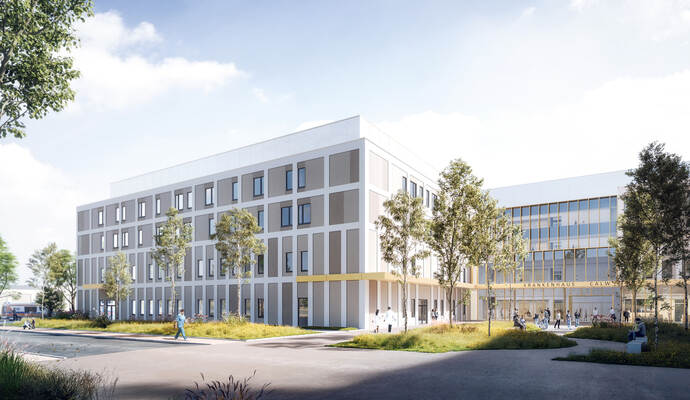 Fünf Geschosse und über 150 Betten auf fast 22 500 Quadratmetern Fläche: So soll das Kreiskrankenhaus in Calw einmal aussehen. Fünf Geschosse und über 150 Betten auf fast 22 500 Quadratmetern Fläche: So soll das Kreiskrankenhaus in Calw einmal aussehen.