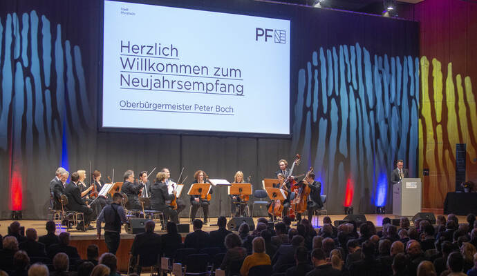 Festliche Klänge und gleichermaßen festliche Worte - so zu hören beim Neujahrsempfang der Stadt Pforzheim im CCP im Jahr 2020.