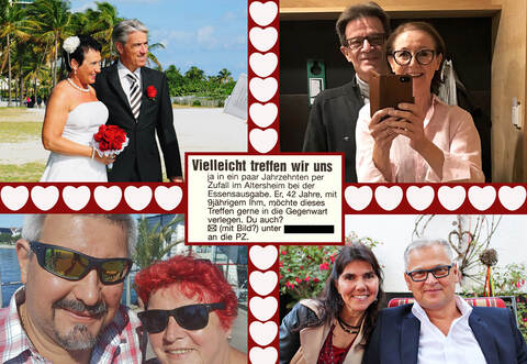 Diese vier Paare lernten sich über Anzeigen in der "Pforzheimer Zeitung" kennen.