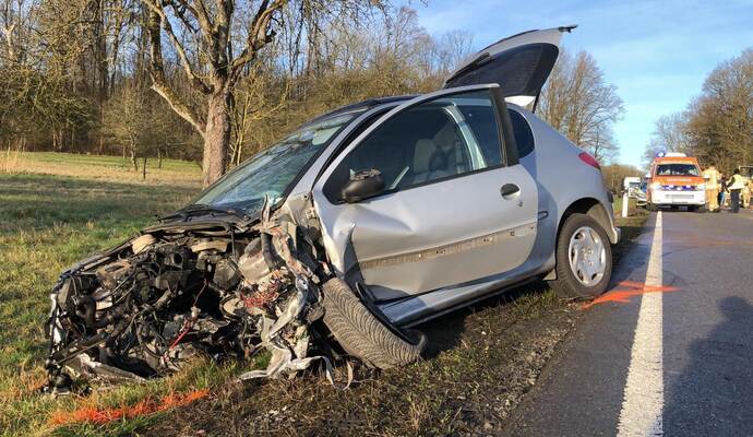 Die Fahrerin des Peugeot erlitt schwere Verletzungen. Die Fahrerin des Peugeot erlitt schwere Verletzungen.