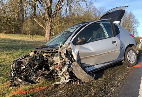 Die Fahrerin des Peugeot erlitt schwere Verletzungen.
