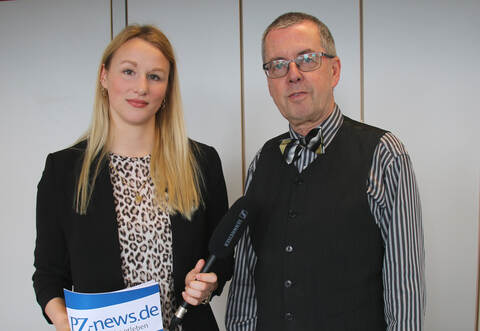 Sie sprechen im Video über das Coranavirus: PZ-Redakteurin Nina Tschan und der Erste Landesbeamte des Enzkreises, Wolfgang Herz.