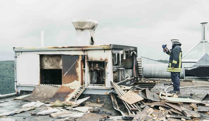 Einige Teile des Gebäudes wurden durch das Feuer zerstört.