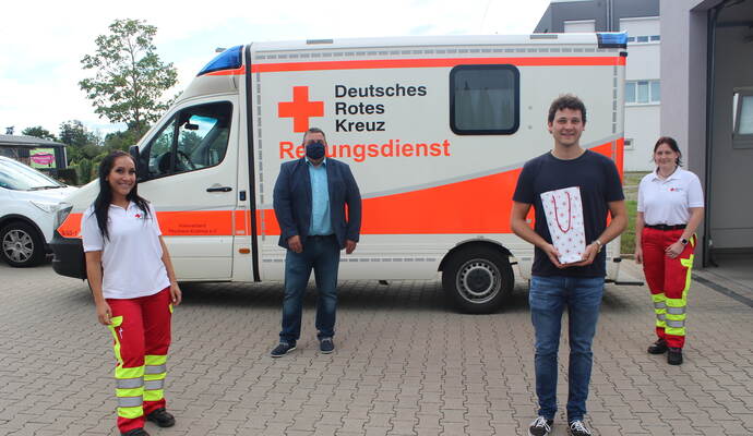 Sie sind froh, dass die Reanimation in Wimsheim geglückt ist (von links): Uta Schaber, Herbert Mann, Marvin Bayer und Sabrina Sauer.