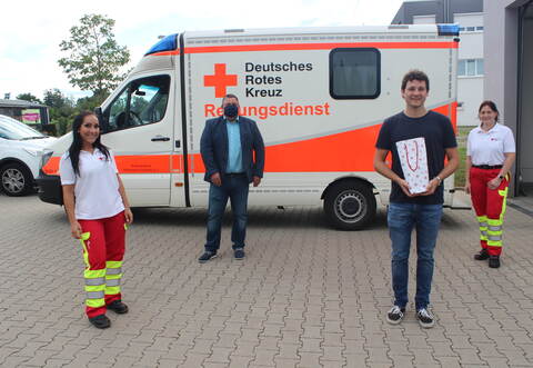 Sie sind froh, dass die Reanimation in Wimsheim geglückt ist (von links): Uta Schaber, Herbert Mann, Marvin Bayer und Sabrina Sauer.