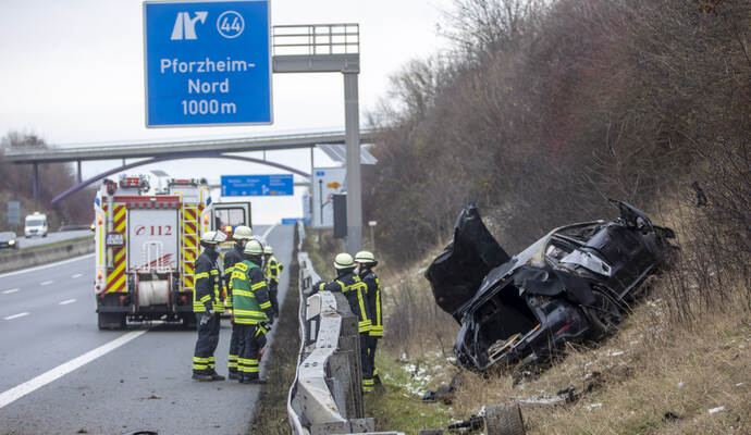 Unfall A8 Pforzheim