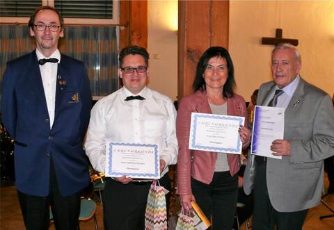Vorsitzender Rolf Elsäßer (l.) und die Mitglieder des Musikvereins Göbrichen müssen dieses Jahr auf den traditionellen Jahresausklang verzichten.