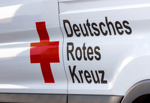 siegen, nrw/germany - 10 08 19: drk sign in siegen germany