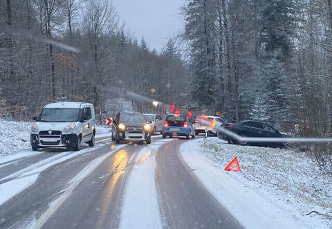 Laut Polizei war die Frau von Tiefenbronn in Richtung Pforzheim unterwegs, als kurz vor der Abzweigung nach Würm die Fahrzeuge vor ihr ins Schlingern gerieten. Weil Bremsen nicht mehr möglich gewesen sei, versuchte die Autofahrerin, auszuweichen.