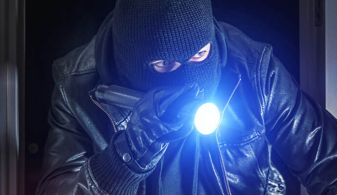 masked burglars breaking and entering into a victim's home 