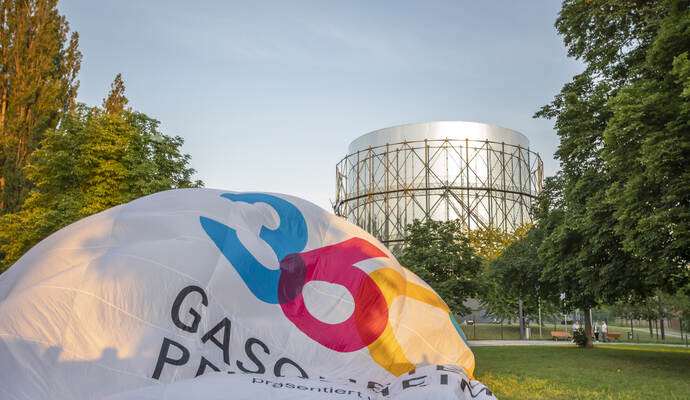 Gasometer Heißluftballon 