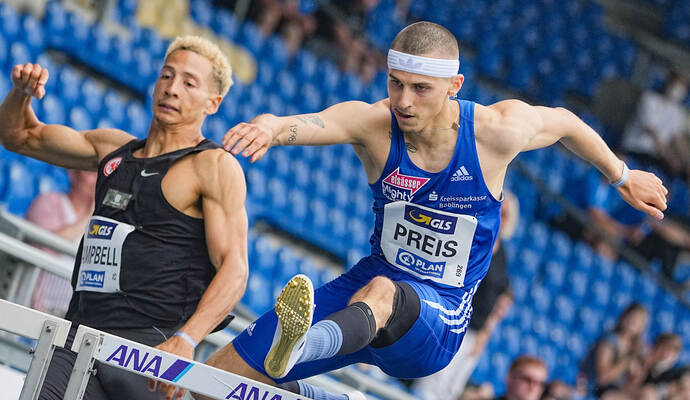 Constantin Preis geht bei den Olympischen Spielen in Tokio über die 400 Meter Hürden an den Start. Leichtathletik: Deutsche Meisterschaft