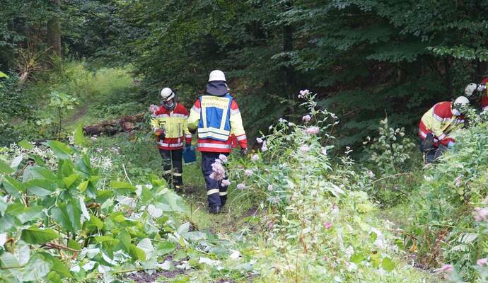 Neuenbuerg: Pkw kommt auf der Landesstrasse von der Fahrbahn ueberschlaegt sich und landet auf dem Dach - Feuerwehr im Einsatz