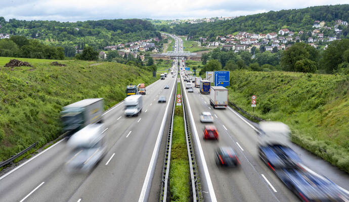 Wird am Wochenende erneut gesperrt: Die A8 zwischen Pforzheim-Ost und -Nord. A8