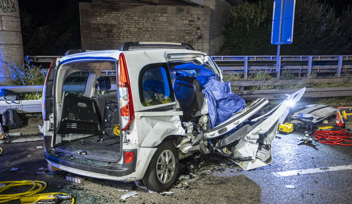 Schwerer VU BAB A8 PF-Ost Falschfahrer