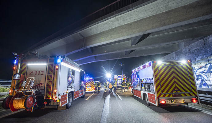 Schwerer VU BAB A8 PF-Ost Falschfahrer