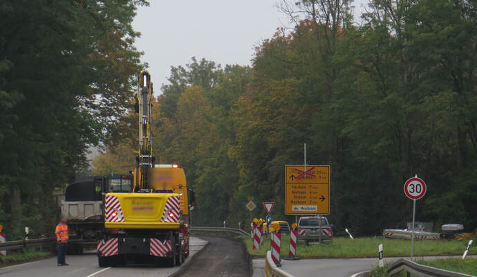 Die B35 zwischen Maulbronn-West und Maulbronner-Elfinger Hof bleibt erst einmal voll gesperrt.